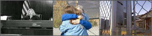 Court, Inmate goodbye, Prison gate